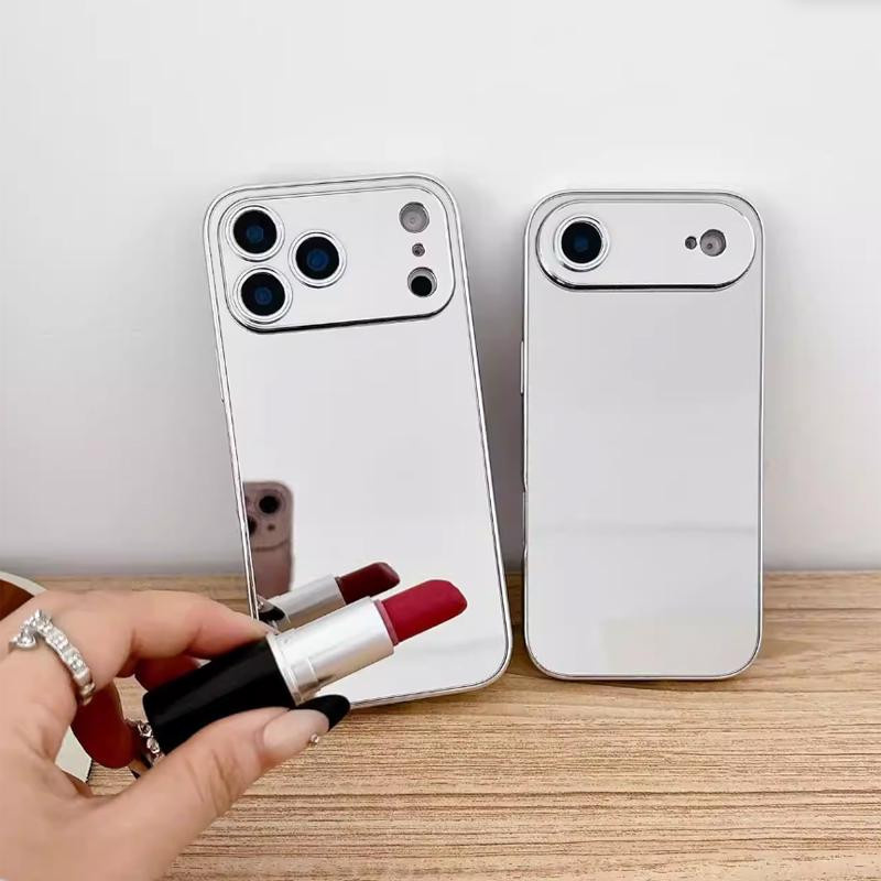 Versilberte Schminkspiegel Handyhülle für Apple iPhone 11 bis 17 Pro Max in Silber - Bild 3