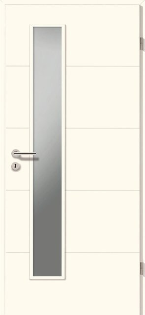 GetaDoor Zimmertür Catro Line modern in Weiß mit Klarglas, Rechtsanschlag, Höhe: 198,5 cm, Breite: 61 cm - Bild 1