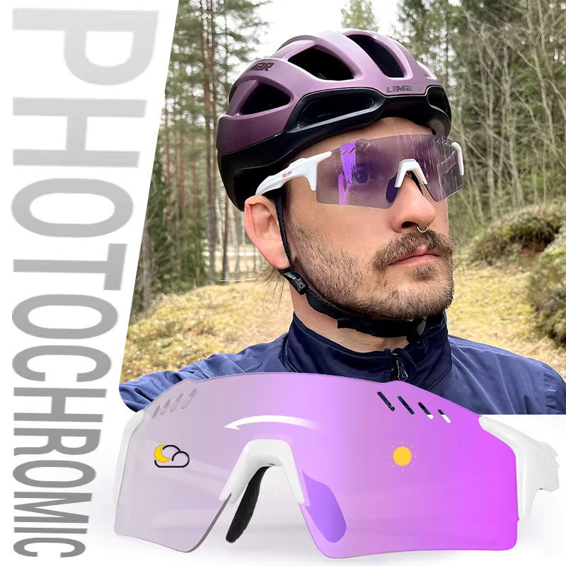 SCVCN Sportbrille, Rahmenlos, Photochrom, Wrap - Bild 1