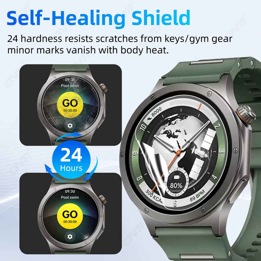 Hydrogel-Displayschutzfolie für OnePlus Watch 4, transparent, kratzfest und HD-Vollabdeckung - Bild 4