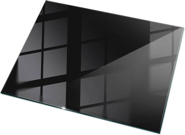 Tulup Tischplatte aus Glas in Schwarz Glatt, Rechteckig, B/T: 120 x 80 cm - Bild 1