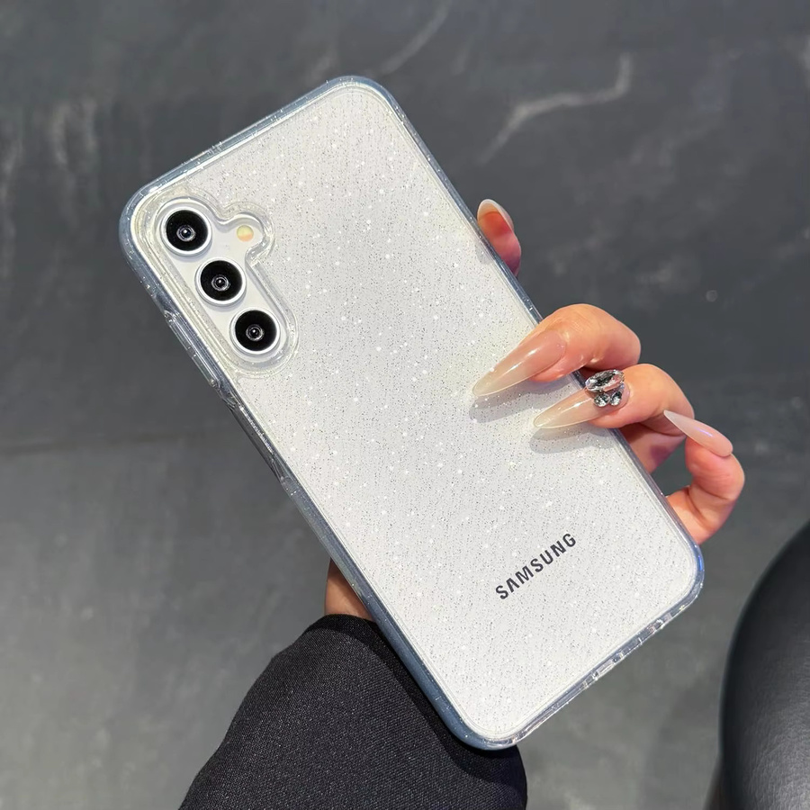 Glitzerhülle für Samsung Galaxy S25 Edge S24 FE S23 Ultra S22 Plus S21 S20 A56 5G A55 A36 A26 A16 A06 A35 A25 A15 A14 A34 in Transparent - Bild 4