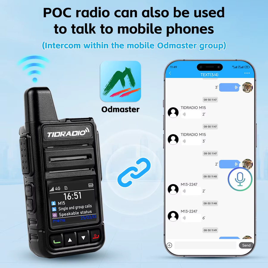 TIDRADIO M15 Langstrecken-Walkie-Talkie POC-Funkgerät in Schwarz mit 5000 km Reichweite und Odmaster App-Unterstützung - Bild 5