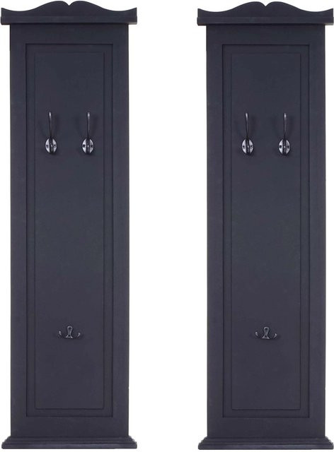 MCW 2er-Set Wandgarderobe aus Paulowniaholz in Dunkelgrau Lackiert, B/H/T: 109 x 33 x 28 cm - Bild 2