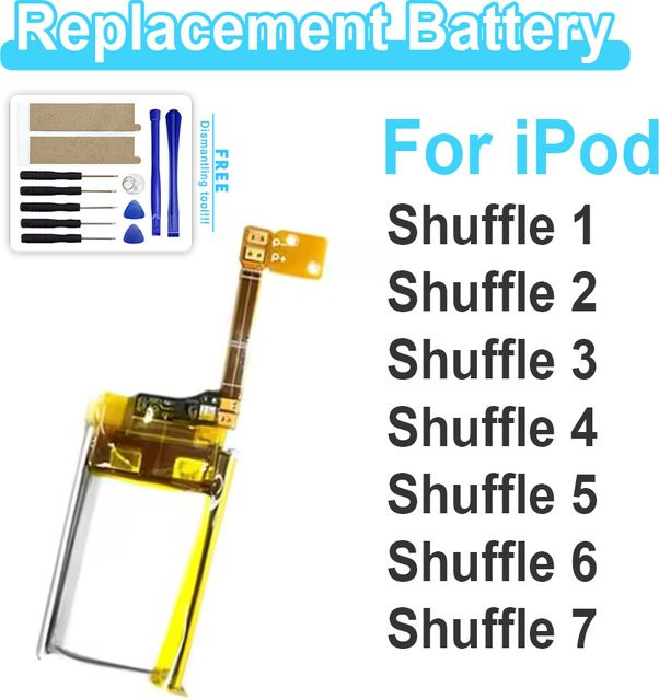 Apple Ersatzakku für iPod Shuffle 1. bis 7. Generation inklusive Werkzeug in Gelb - Bild 1