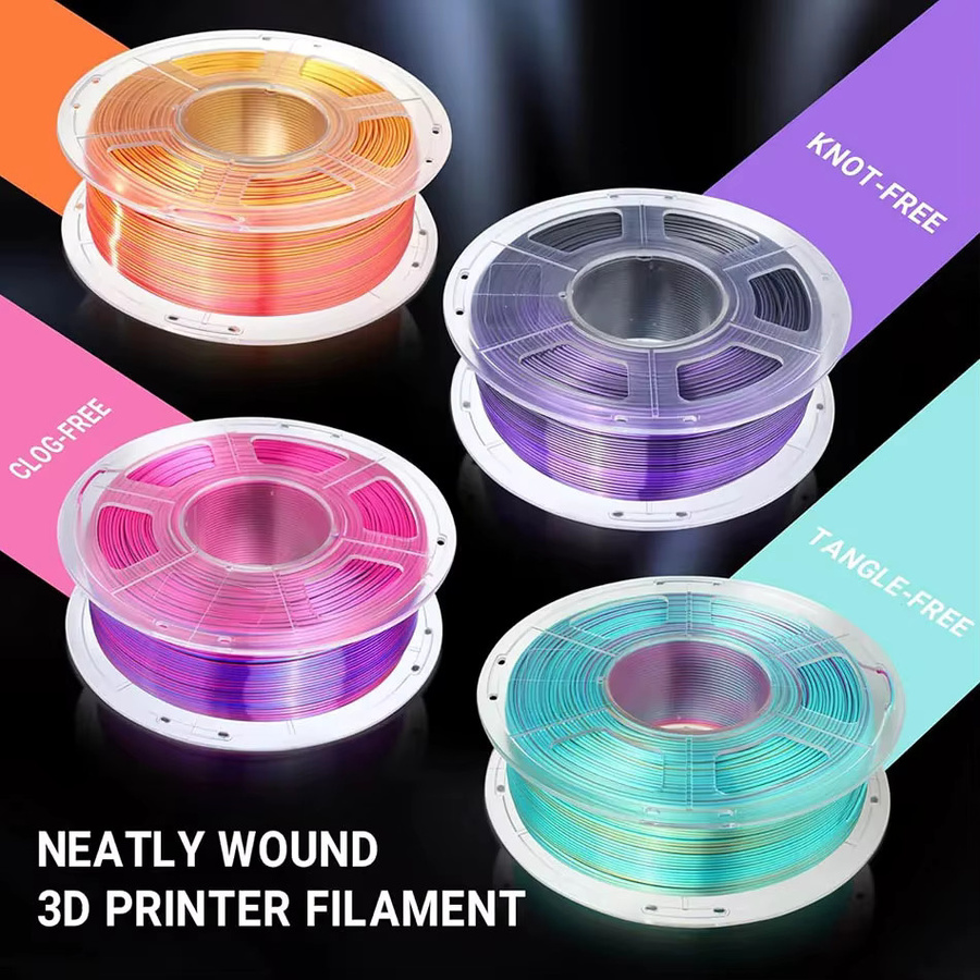 JAYO PLA Plus Seide Filament Regenbogen Multicolor 1,75mm für FDM 3D Drucker - Bild 5