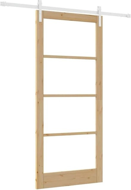 vidaXL Schiebetür ORKDAL aus Massivholz Kiefer und Glas in Natur, B: 93 cm, H: 211 cm - Bild 1