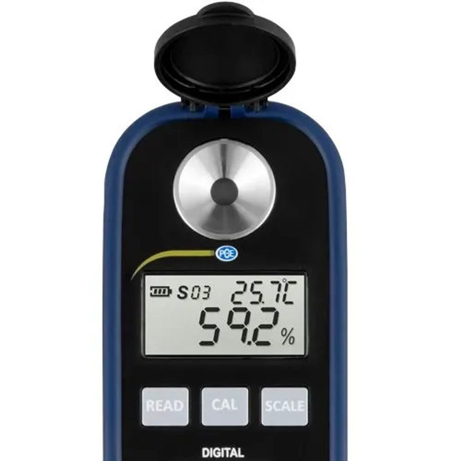 PCE Instruments Digitales Fruchtzucker Refraktometer PCE-DRB 2 in Schwarz und Blau - Bild 3
