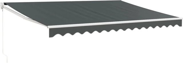 Furnicato Einziehbare Markise aus Aluminium mit UV-beständigem Polyesterstoff in Anthrazit, B: 4,5 m, T: 3,0 m - Bild 1