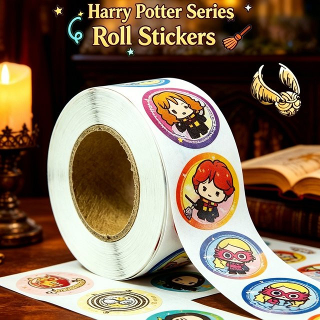 OTRAINBOW Harry Potter Aufkleberrolle, 500 Stück/Rolle, mit Geschenkbox - Bild 1