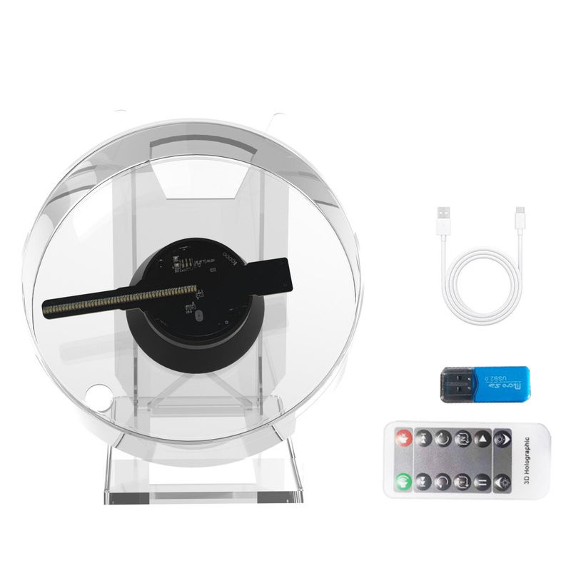 Honor Electronics 3D Hologramm Ventilator LED Projektor für Werbung und Dekoration, transparent/schwarz, Durchmesser: 11 cm - Bild 4