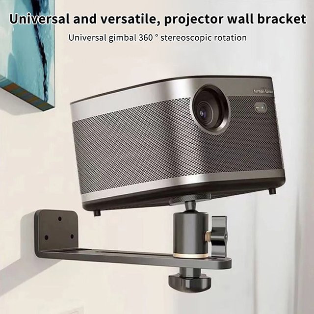 SD&HI Tragbare Projektorhalterung in Schwarz, 360 Grad drehbare Universal Wandhalterung für Beamer mit 1/4 Zoll Schraube, kompatibel mit XGIMI, JMGO und Dangbei - Bild 1