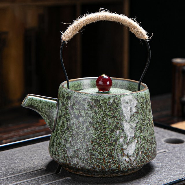 Retro Japanische Kungfu Teekanne aus Keramik für Puer Tee und Kaffee, Yixing Ton Teekessel für Teewesen - Bild 1