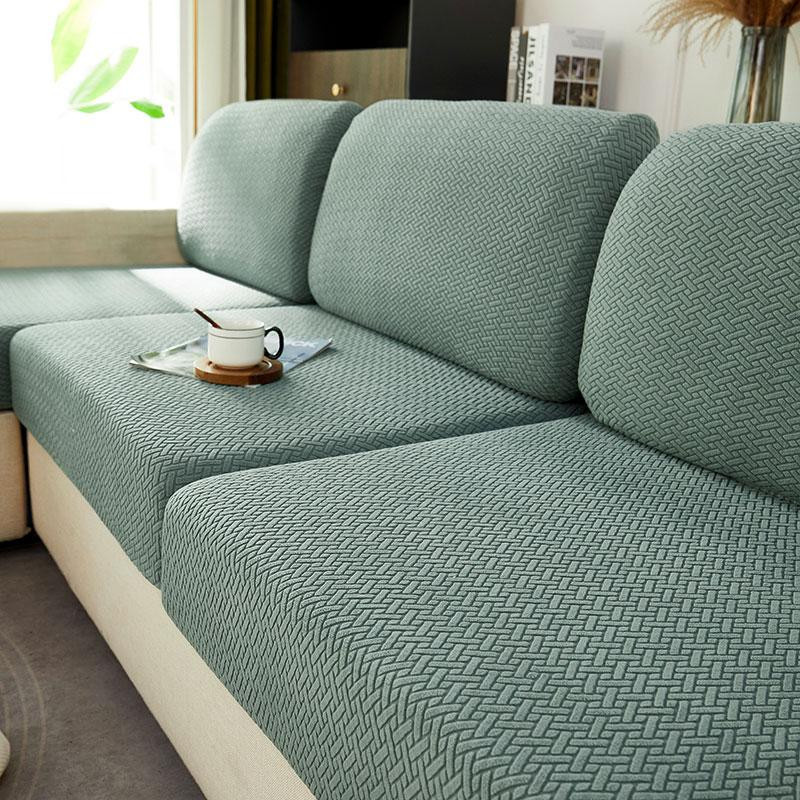 LEVIVEI Jacquard-Sofa-Kissenbezug, dehnbar und rutschfest, weiß, Breite: 50 cm bis 63 cm - Bild 2