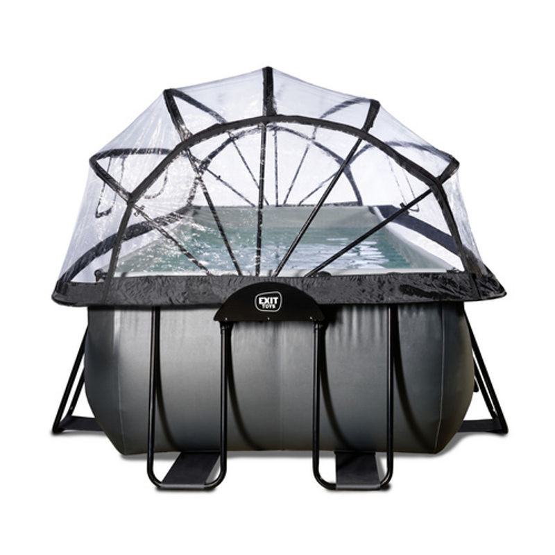 EXIT Black Leather Pool Schwarz mit Sandfilterpumpe und Abdeckung B/T/H: 400 x 200 x 100 cm - Bild 3