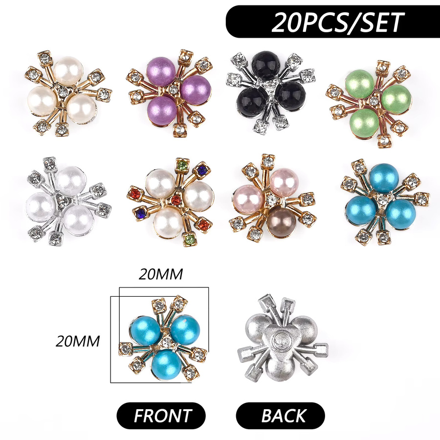 20 Stück Blumenförmige Flatback-Strass Perlen aus ABS-Harz in Multicolour für DIY Schmuck und Kleidung Dekoration - Bild 2
