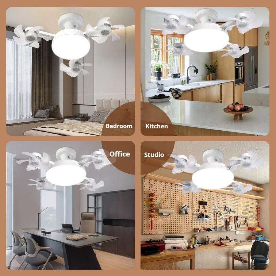 Decor Dream Deckenventilator mit LED-Beleuchtung und Fernbedienung, dimmbar, Weiß, 50W, E27 Fassung - Bild 4