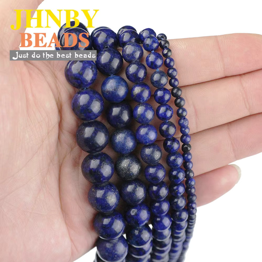 JHNBY Perlen Lapislazuli Naturstein, Blau, Unisex - Bild 3