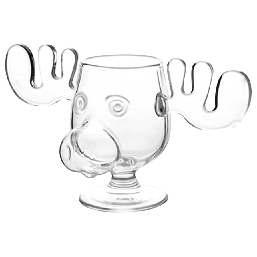 APWIKOGER Weihnachtstasse mit Rentierkopf aus Glas, transparent, 240 ml - Bild 2