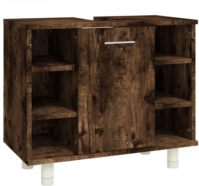 vidaXL Badschrank aus Holzwerkstoff in Räuchereiche, Braun, B/T/H: 60 x 32 x 53,5 cm - Bild 1