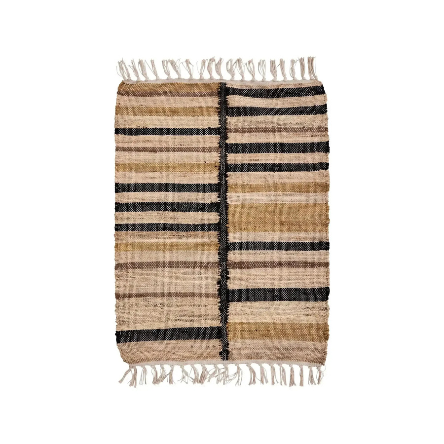 House Doctor Teppich Listra Multi gestreift aus Jute und Baumwolle, B/T: 60 x 90 cm - Bild 1