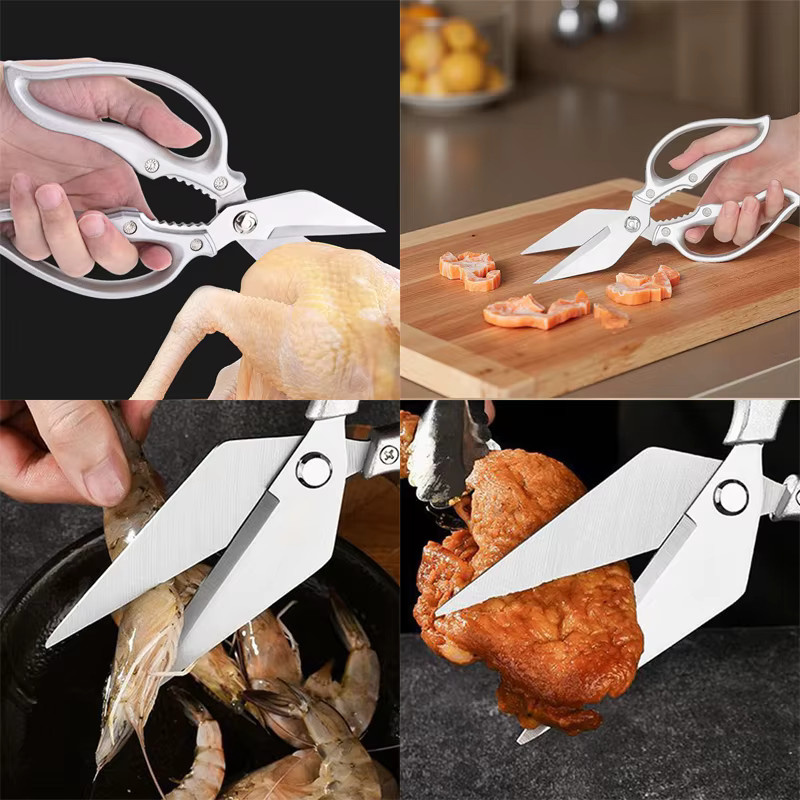 InLeung Multifunktions-Küchenschere aus Edelstahl in Silber für Fleisch, Geflügel und Gemüse - Bild 6