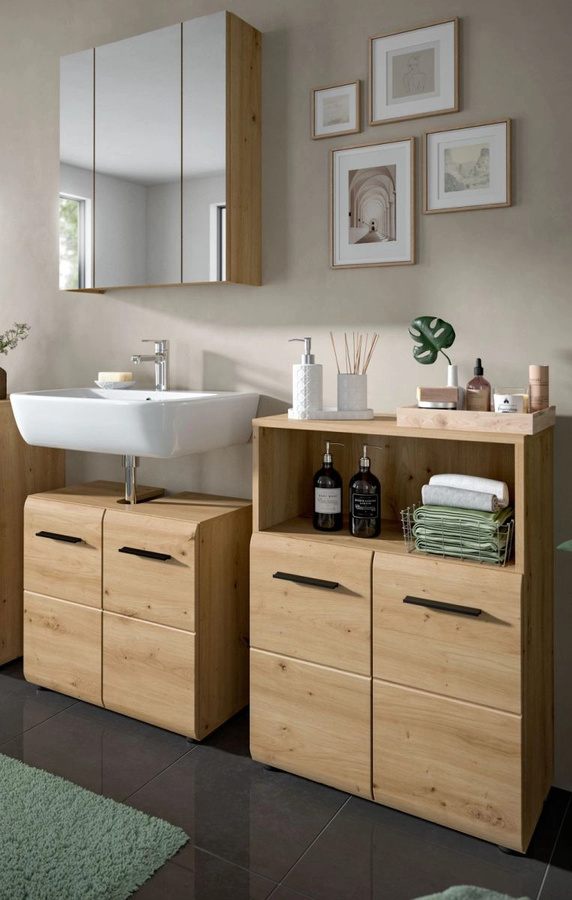 Badmöbel Set Cover von Inn.Furn in Eiche Matt, 3-teilig, Breite: 135 cm - Bild 1