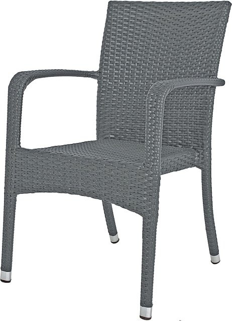 2er Set Stapelstühle LONDON von Harms Import aus Polyrattangeflecht in Grau - Bild 1