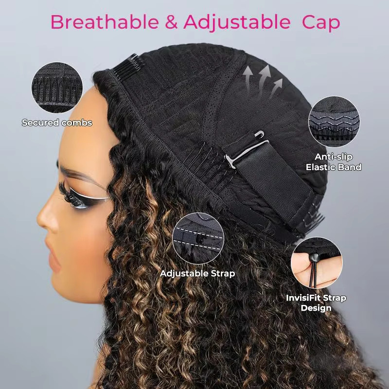 Isee Hair Wasserwelle Echthaarperücke, 3 in 1, 1B/30, Unisex - Bild 4