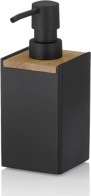 Kela Seifenspender Cube aus Polyresin in Schwarz, B: 7 cm, H: 17,5 cm - Bild 1