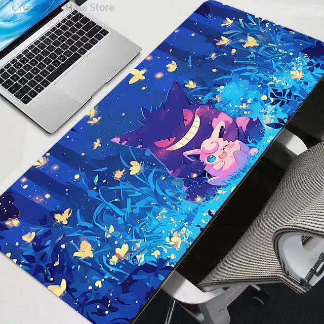 Großes Gaming-Mauspad mit Pokemon Pikachu Motiv von Potdemiel, Schreibtischunterlage für PC und Tastatur, Multicolor, B/T: 90 x 40 cm - Bild 1