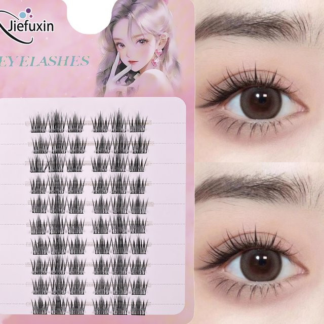 JIEFUXIN Cluster-Wimpernverlängerungen, Manga-Stil, DIY - Bild 1