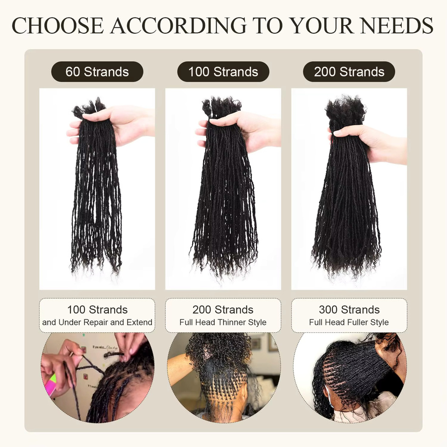 MAKI Dreadlock Extensions, 2 mm, 100 % Echthaar, Unisex - Bild 3