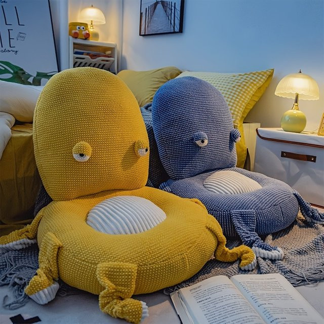 LIUSHADUOLA Oktopus-Kissen aus weichem Plüsch in Pink als ergonomische Lendenwirbelstütze und Rückenlehne für Sofa, Bett oder Gaming-Stuhl - Bild 1