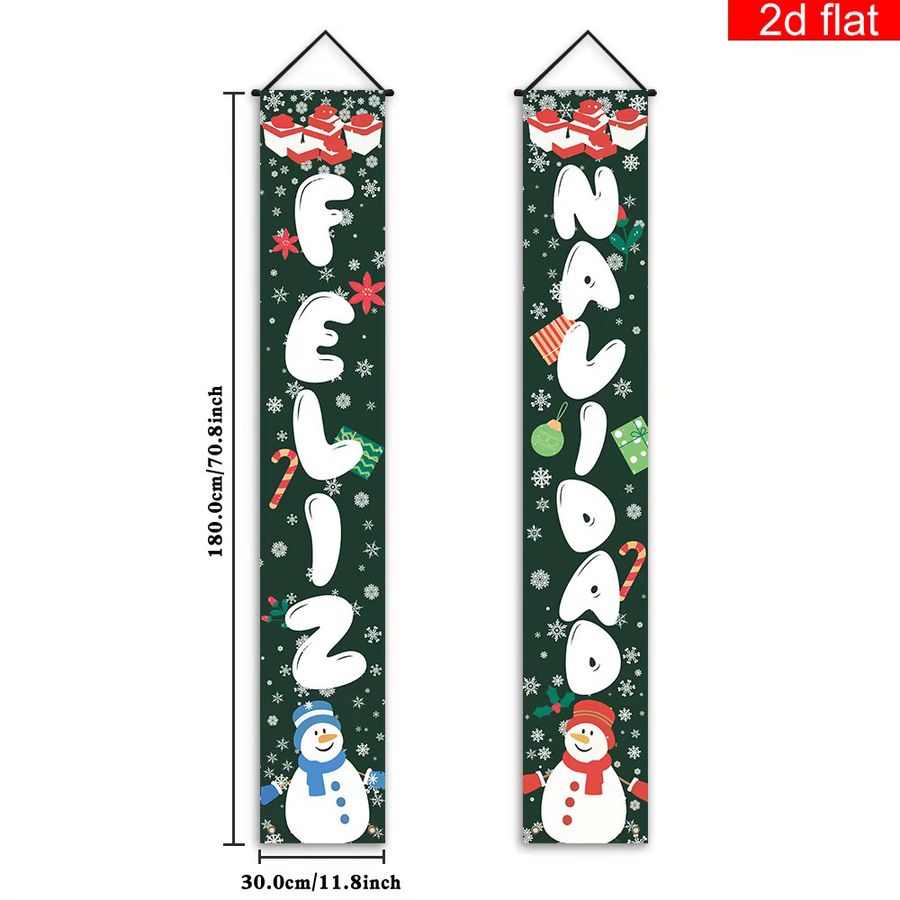 VIKAMA Weihnachtsdekoration Frohe Weihnachtsbanner für Innenhof, Garten, Eingang und Wohnzimmer - Bild 2