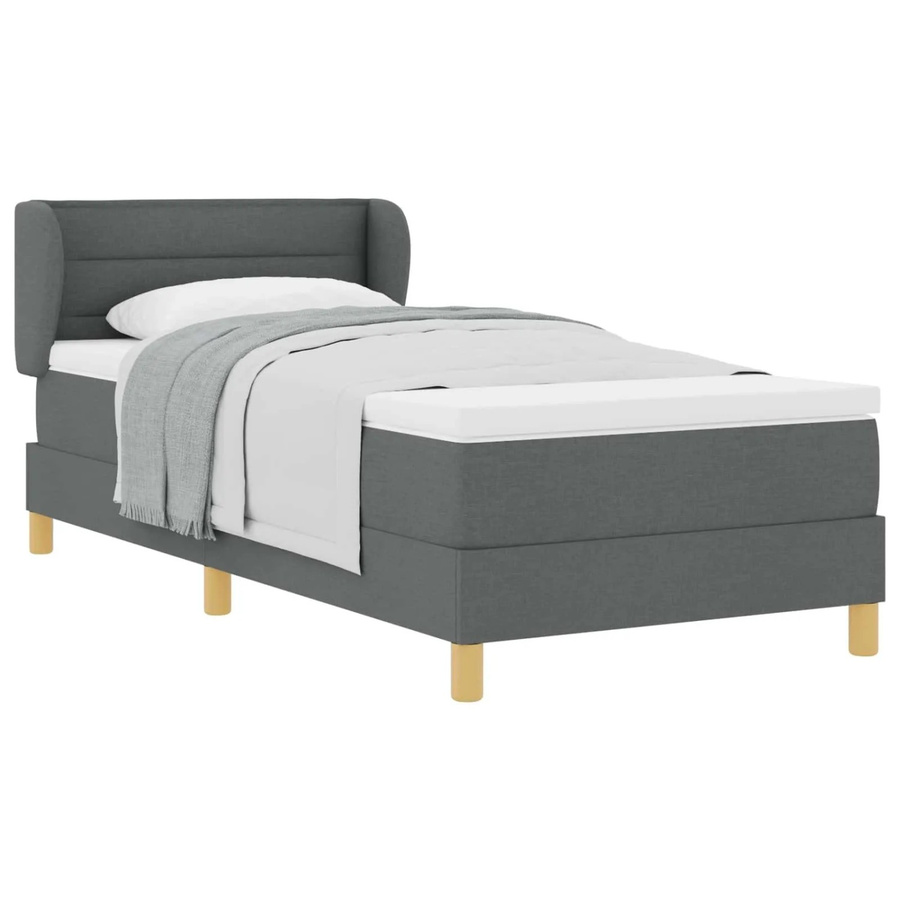 vidaXL Boxspringbett mit Matratze und Taschenfederkern in Grau, B/T/H: 80 x 200 x 140 cm - Bild 2