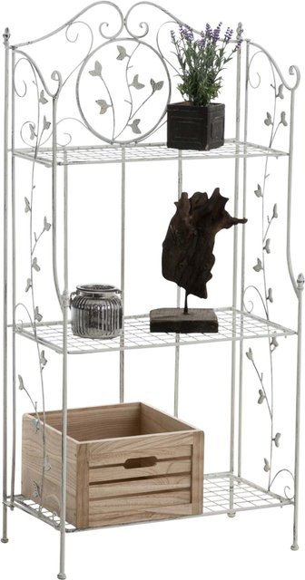 TPFGarden Standregal Remus Pflanzregal aus Metall in Antik Weiß, B/T/H: 58 x 33 x 118 cm - Bild 1