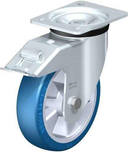 Blickle Lenkrolle LK-ALBS 180K-FI mit Feststeller in Silber, Rad-Durchmesser: 18 cm, Tragfähigkeit: 600 kg - Bild 1