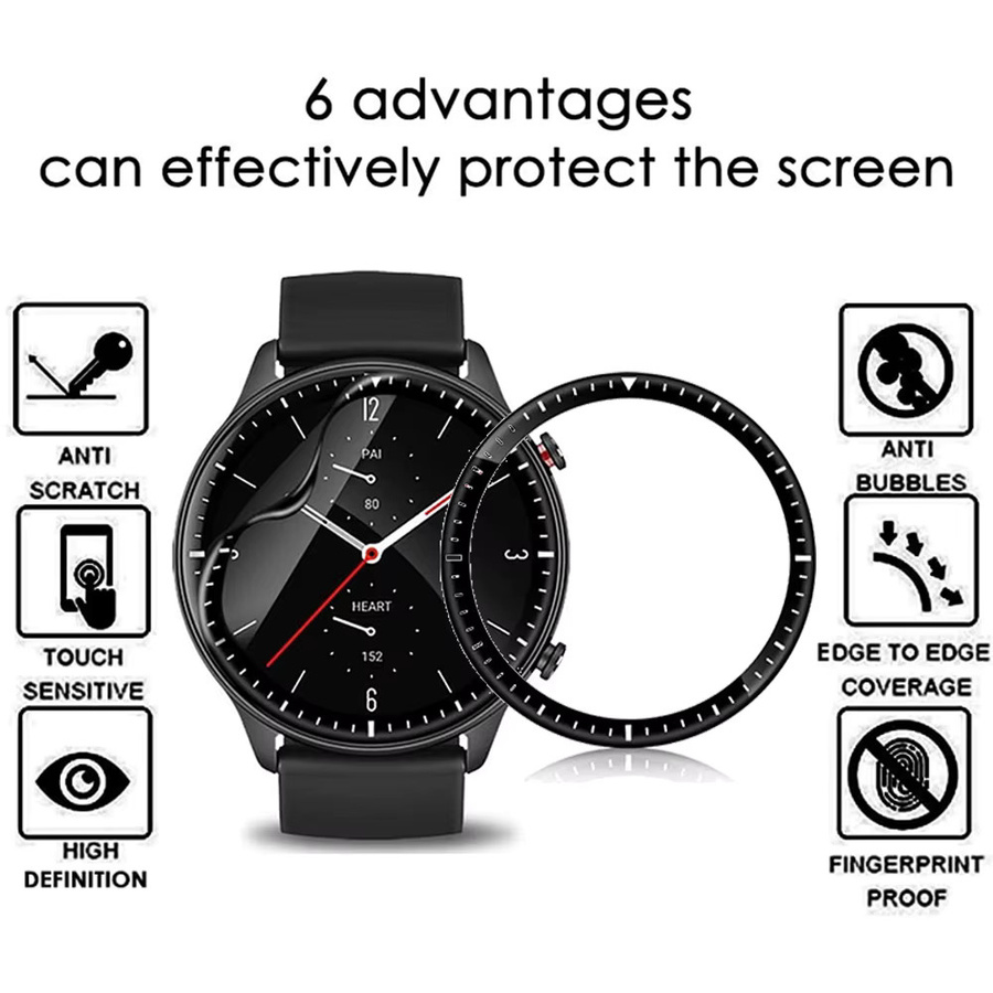 Huami Amazfit GTR 2 Displayschutzfolie, 3D gebogene Verbundfolie - Bild 2