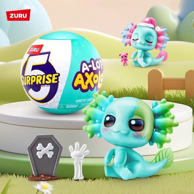 Zuru 5 Surprise Ei Axolotl Baby Mini Ball Mystery Blind Box, Mini-Tierfigur - Bild 1