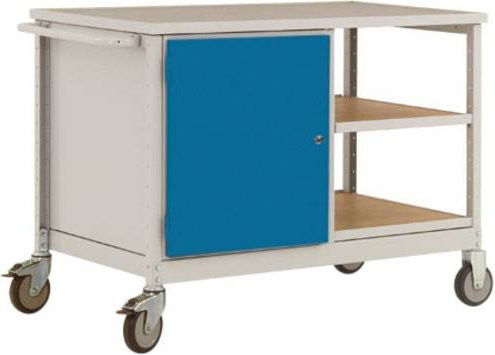 Manuflex LW1003.5007 Werkbank Mobil aus Stahl in Brillantblau (RAL 5007), B/T/H: 113,5 x 78,0 x 59,0 cm - Bild 1