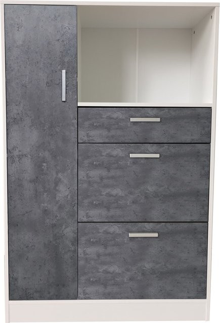 HTI-Living Küchenschrank Blanca in Weiß-Beton mit Türen, Schubladen und Regalfächern, Höhe: 127,9 cm - Bild 1