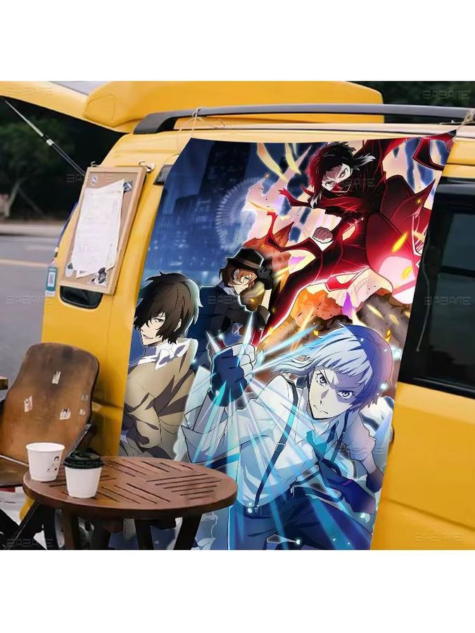 Potdemiel Wandbehang Bungo Stray Dogs Japanische Anime Vintage Cartoon Flagge Multicolor - Bild 7