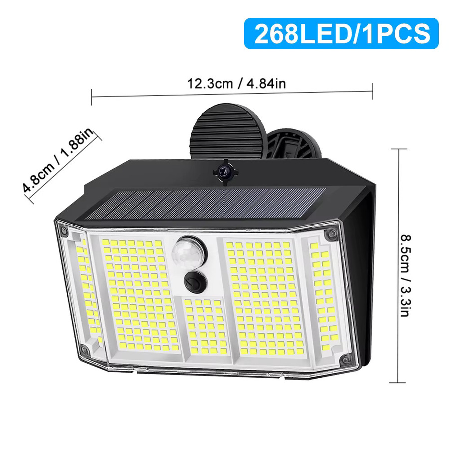 Wasserdichte Solar-Flutlichter mit Bewegungssensor IP65 in Schwarz für Garten und Terrasse - Bild 5