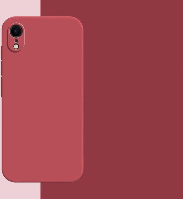 Stoßfeste Flüssigsilikonhülle für Apple iPhone X, XR, XS und XS Max in Transparent oder Rot - Bild 1