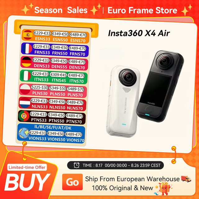 Insta360 X4 Air Action-Kamera in Weiß mit 8K-360-Grad-Video und unsichtbarem Selfie-Stick-Effekt - Bild 1