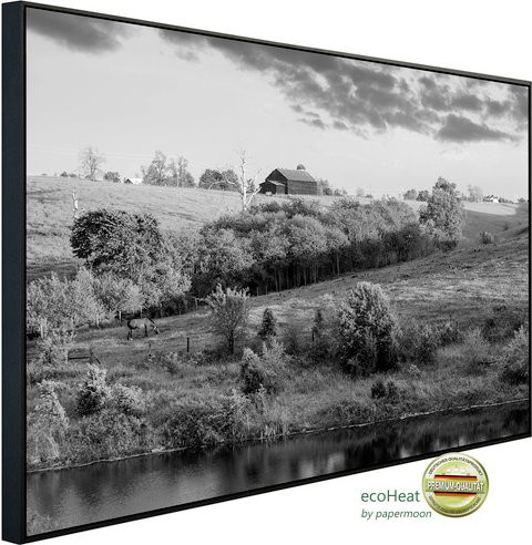 papermoon Infrarotheizung EcoHeat Landschaft Schwarz Weiss mit Matt-Effekt und App-Steuerung - Bild 1