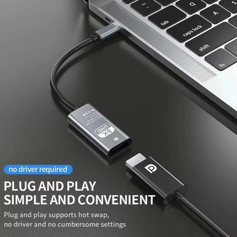 KEBIDU USB-C auf HDMI Adapterkabel für 8K und 4K 60Hz/30Hz zur Verbindung von MacBook, iPad, iPhone und Laptop mit HDTV - Bild 2