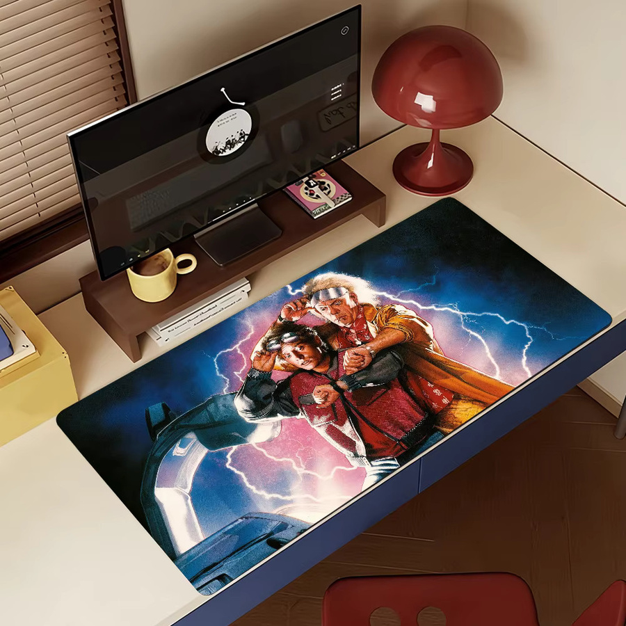 Großes Gamer-Mauspad Zurück in die Zukunft in Multicolour, rutschfeste Schreibtischunterlage für Laptop und Büro - Bild 4