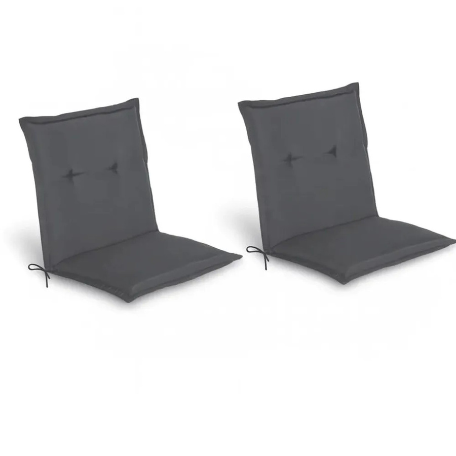 Beautissu 2er Set Niedriglehner Auflage Loft Graphitgrau B/T/H: 100 x 50 x 6 cm - Bild 2